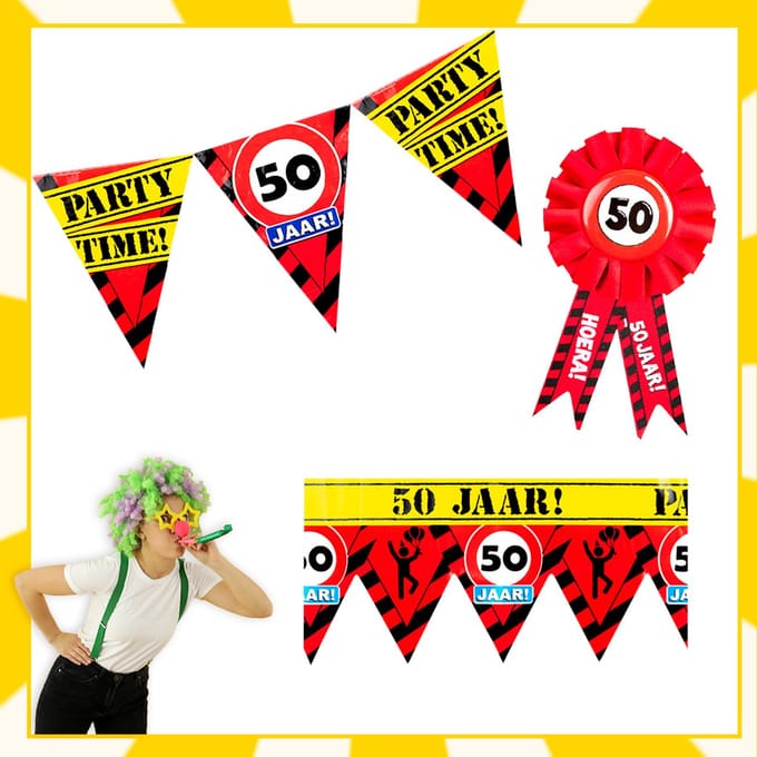 Feestpakket | Verjaardag | 50 jaar | Verkeersbord