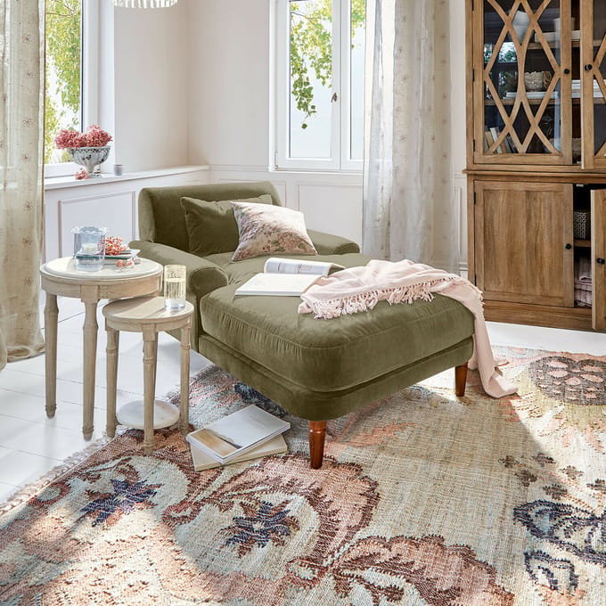 LOBERON Chaise longue Jouvrelle groen