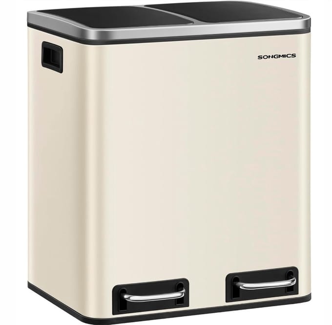 Dubbele Keuken Afvalbak met Pedaal 2x15L - Zacht Sluitend