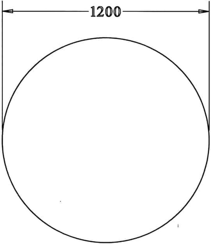Los rond 25 mm melamine bureaublad 120CM doorsnede Wit