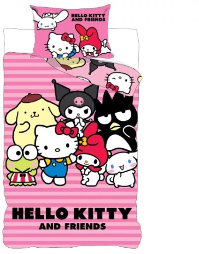 Hello Kitty friends Dekbedovertrek 140 X 200 cm - 70x90 cm - katoen
