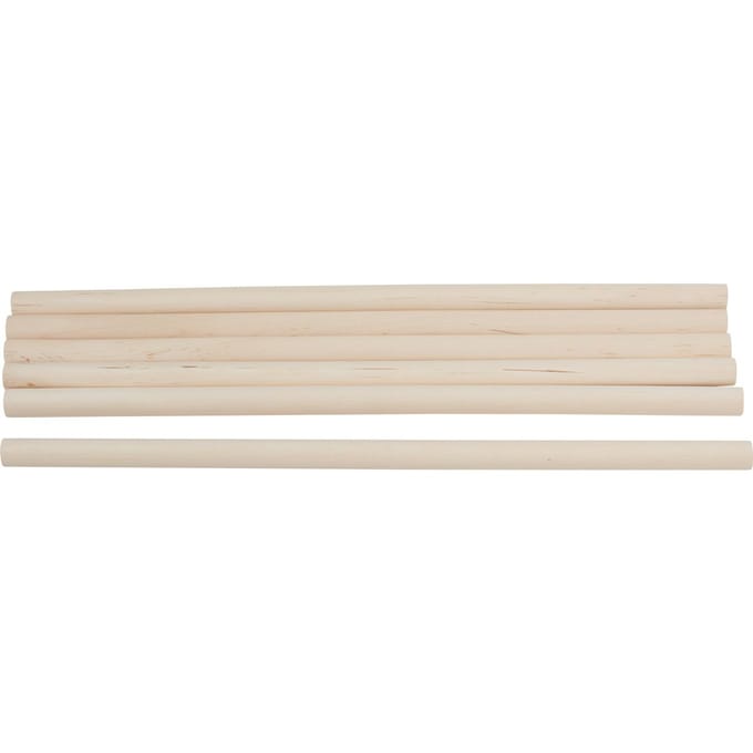 VBS Houten staven, 30 cm - Ø 12 mm, 6 stuks