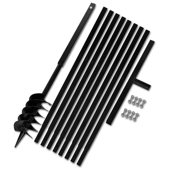 vidaXL - Grondboor - met - handvat - 120 - mm - en - verlengstukken - 9 - m