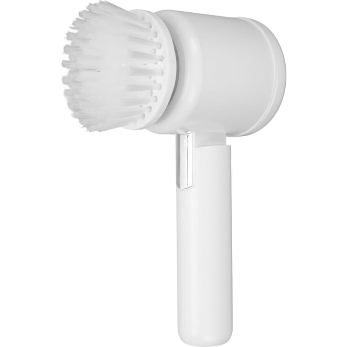 Brosse Rotative Électrique à Main avec Têtes de Brosse de Rechange pour Salle de Bain Baignoire white