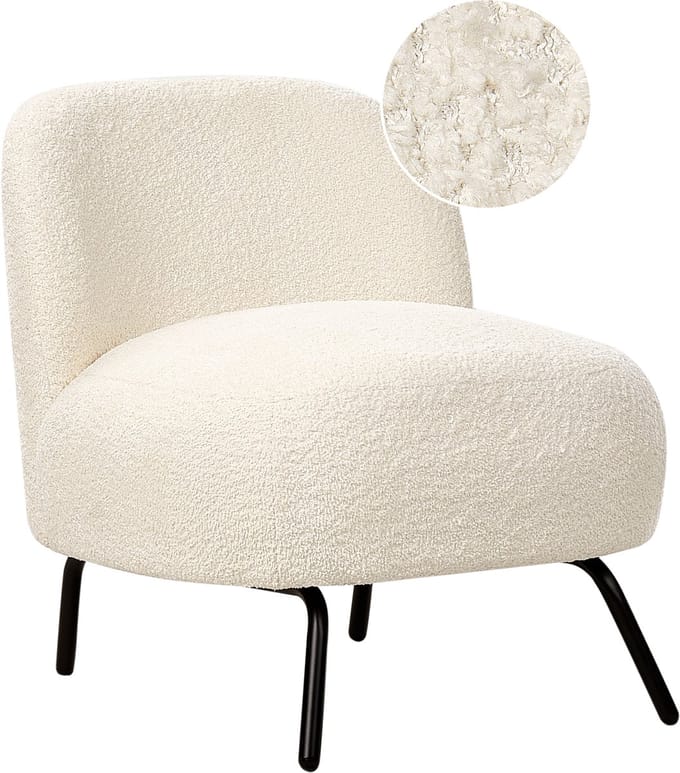 KUMLA - Fauteuil - Gebroken wit - Bouclé