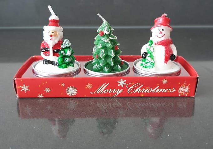 Kerst Kaars Set - 3 Stuks