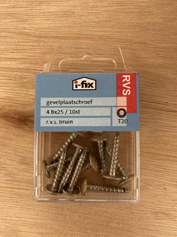 Gevelplaatschroef 4.8x25 Torx  RVS beige (10 stuks)