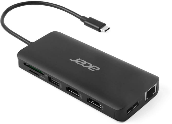 Acer 12-in-1 – Docking Station – Laptop – USB-C – 4K HDMI – Plug & Play - Zwart