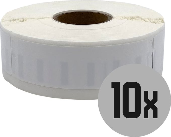 DULA Dymo Compatible labels - Wit - 1933085 - 2112284 - Duurzame barcode etiketten - 10 rollen - 64 x 19 mm - 450 labels per rol