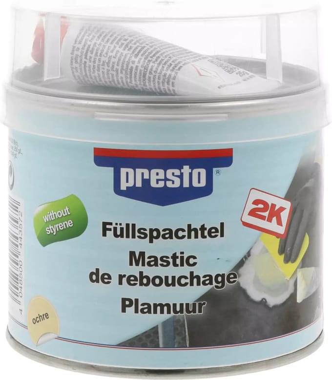 Presto Polyesterplamuur - met minerale vulstoffen - 1 kilo - veelzijdig gebruik
