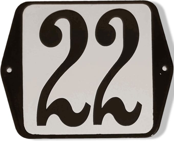 Huisnummer standaard nummer 22