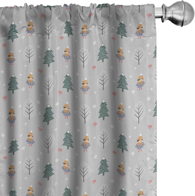 ABAKUHAUS – Voorhangen 2x75x245 cm – jagergroen/abrikoos – microvezel