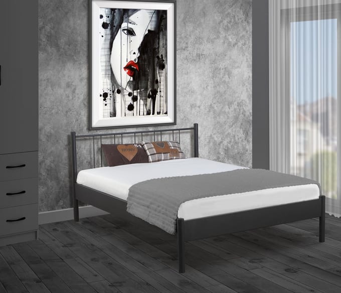 Bed Box Wonen Metaal bed Moon zwart 140x200 cm tweepersoons Design