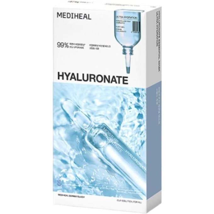 Mediheal Essential Hyaluronic Acid Mask 10-Pack Diepe Hydratatie & Hydraterend Sheet Masker white