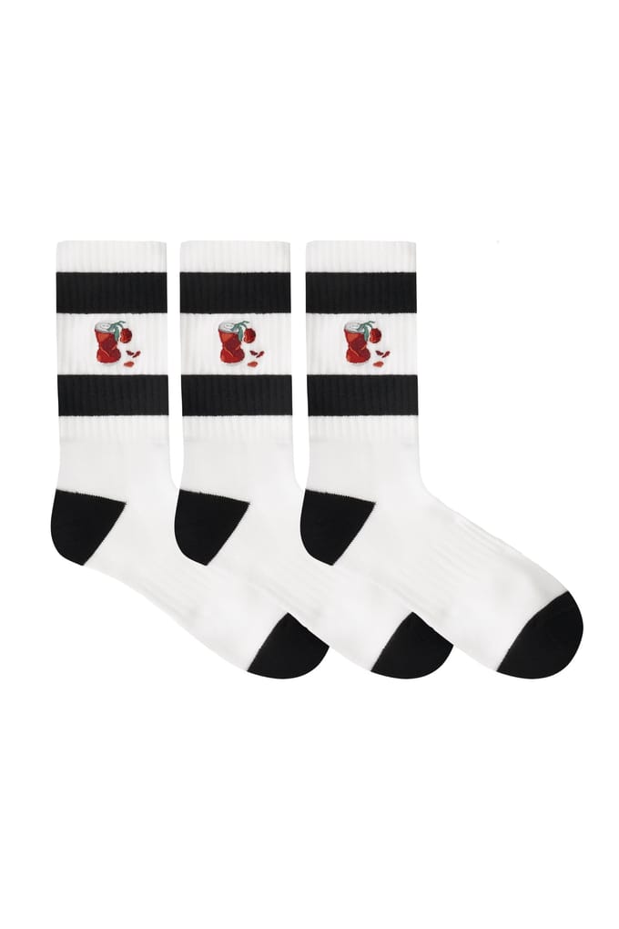 A-DAM  3-pack Crew Socks Soda Rose White Taglia: 36-40 | Biancheria intima Outlet | Unisex | Rosa