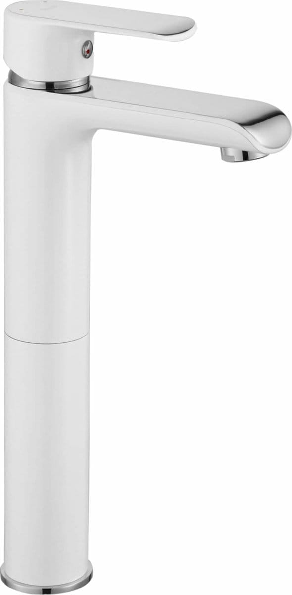 Rea Bloom White/Chrom High - Wastafelkraan - Wit/Chroom