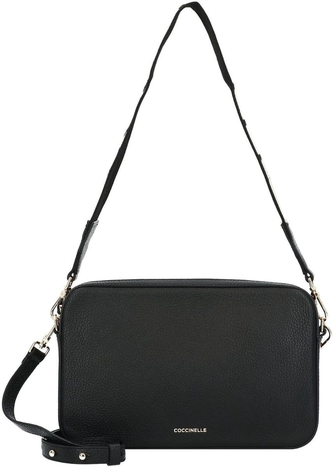 COCCINELLE Leren schoudertas Tebe Mini Bag Grained Leather Noir zwart