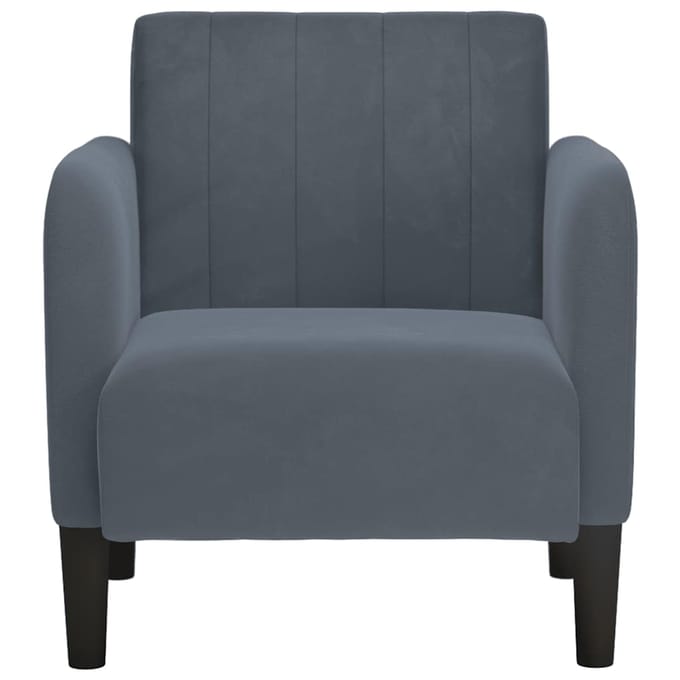 vidaXL - Fauteuil - met - armleuningen - 54 - cm - fluweel - donkergrijs