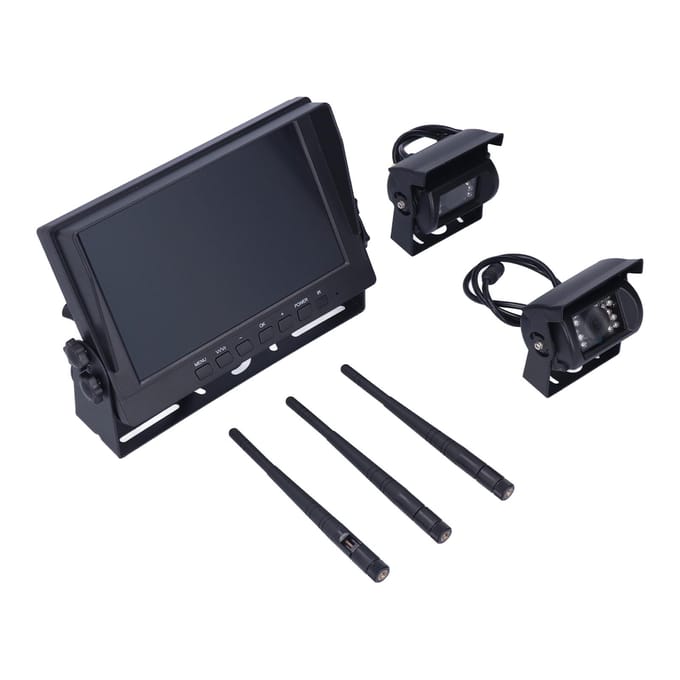 Écran LCD 8 pouces de recul pour angle mort, ensemble caméra de vue latérale, vision nocturne, étanche IP68 pour camions, remorques black