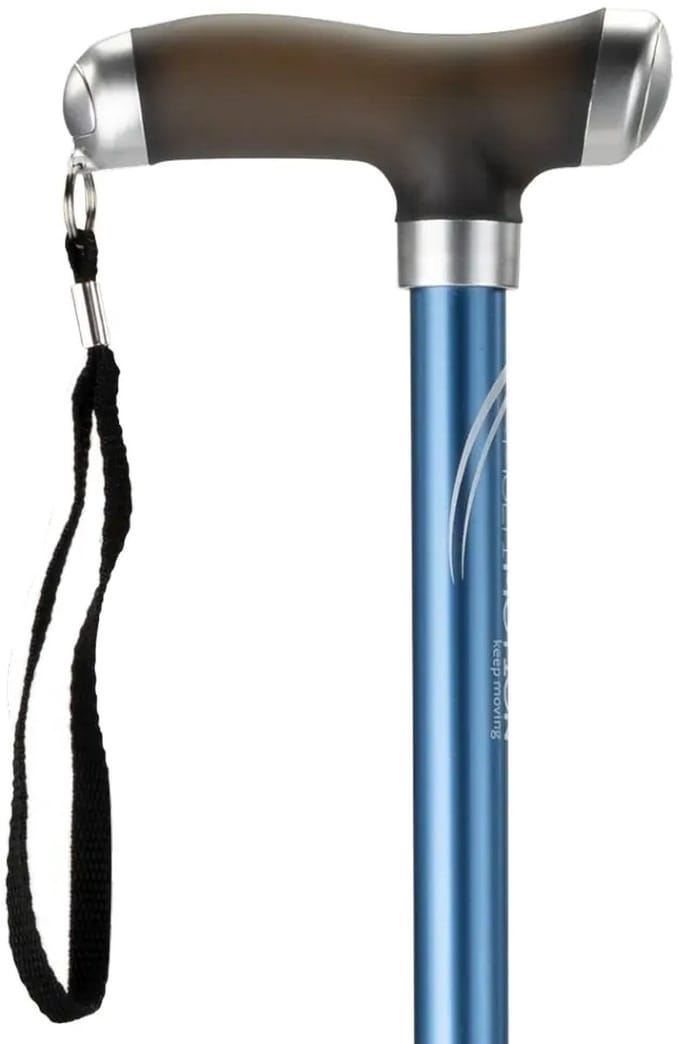 MultiMotion Wandelstok met Siliconen Handvat - Blauw
