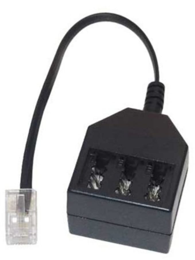 RJ45 - 2x TAE-F + 1x TAE-N adapter | 4-aderig (8P4C) | 0,20 meter