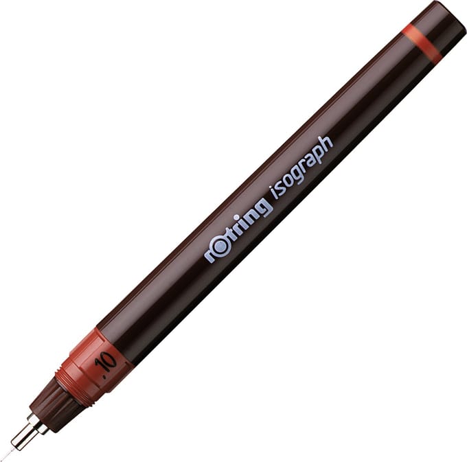 rOtring Isograph technische tekenpen | 0,10 mm | Navulbare fineliner