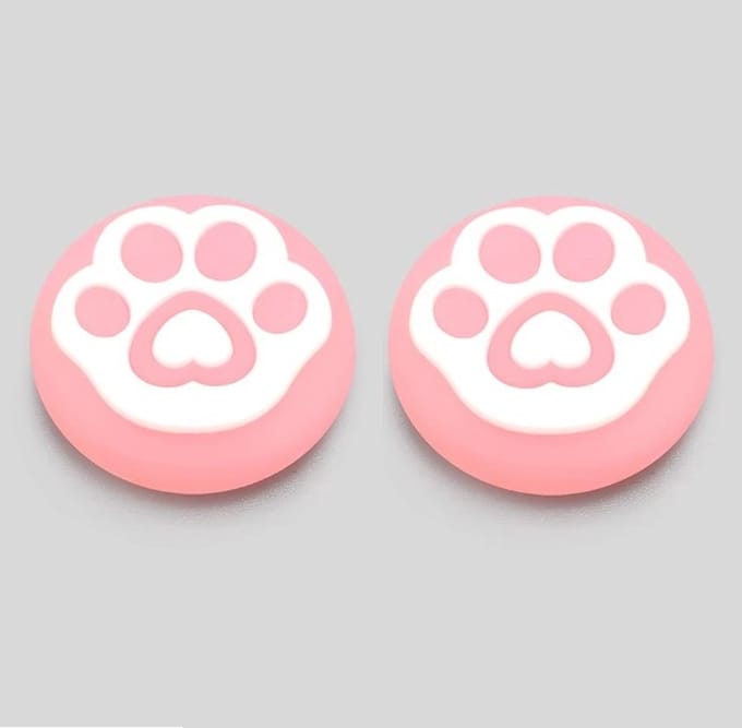 Go Go Gadget - Thumb Grips - Geschikt voor Playstation, Switch en Xbox - Kattenpootjes - Roze/ Wit