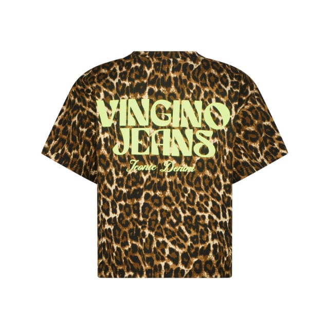 Vingino Icon-logo tee animal Meisjes T-shirt - Multicolor Brown