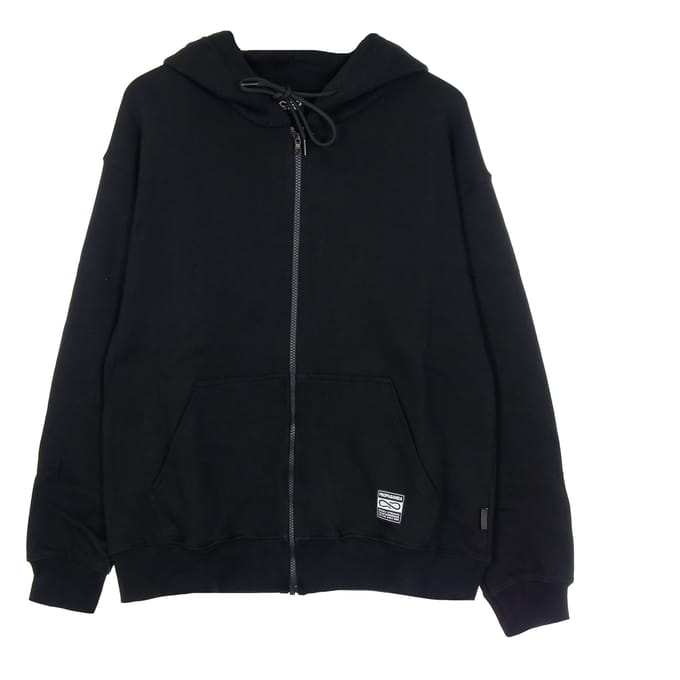 Lichtgewicht herensweatshirt met capuchon en rits, geribde hoodie met gradientrits, zwart