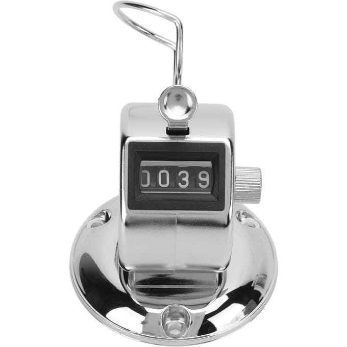 Compteur Clic 4 Chiffres Lettrage Clair Compteurs Manuels Précis Clics avec Coque Métallique pour Rangée black