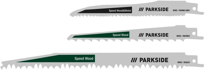 Parkside Reciprozaagbladen - vers hout - 3 stuks