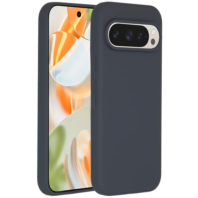 Accezz Hoesje - Geschikt voor Google Pixel 9 / 9 Pro - Liquid Silicone Backcover - Donkerblauw