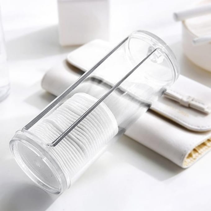Transparante Ronde Acryl Wattenstaafjes Opbergdoos Organizer Puff Houder Container white
