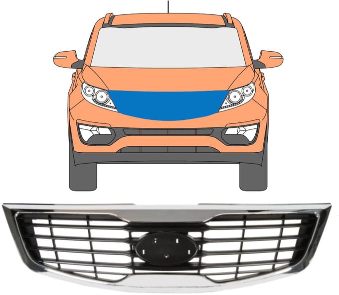 Grill voor Kia Sportage 2010-2015