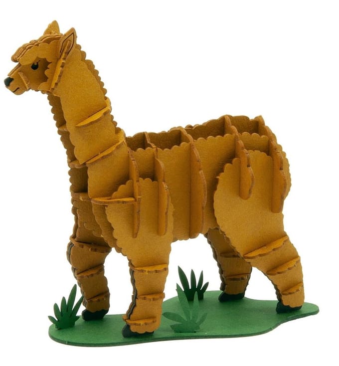 Fridolin 3D papermodel alpaca - knutselpakket papiermodel.