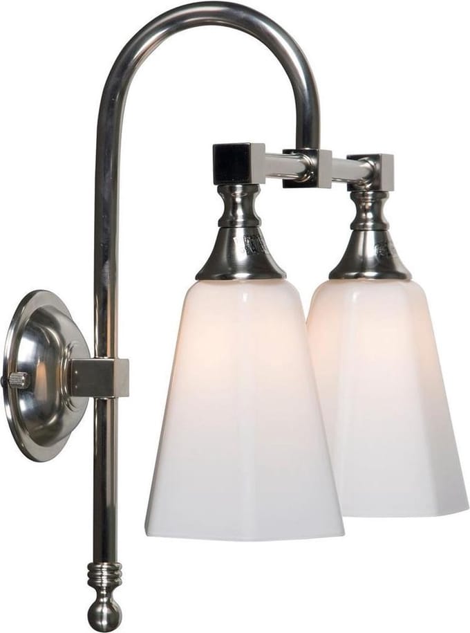 Linea Verdace - Badkamerlamp Classic Boog Opal Wit Hexa 2XG9IP44 Nikkel