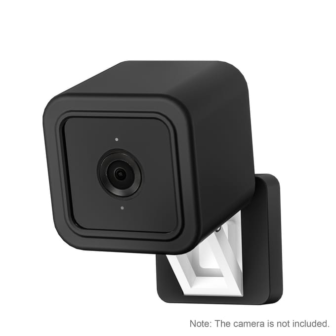 Compatibel met Wyze Cam V3 Mount, Siliconen Cover Beschermhoes Wandmontagebeugel met Wand Type 2 zwart