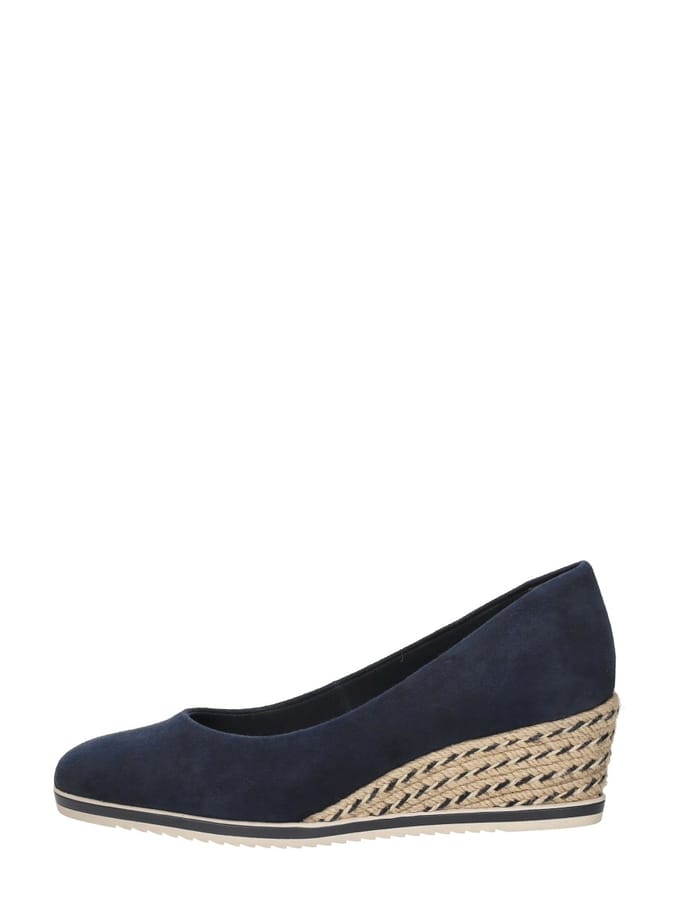 Tamaris Pumps met sleehak blauw Leer - Dames - Maat 41