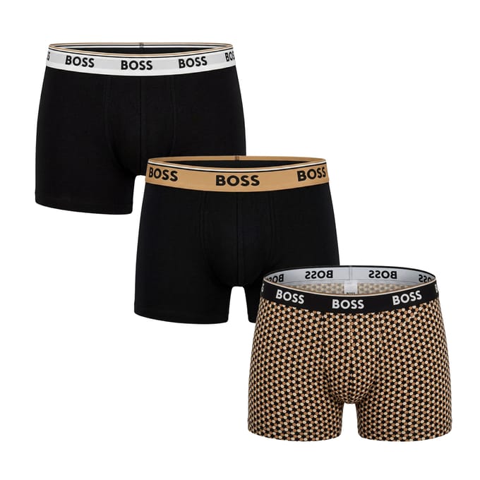 Verpakking van 3 heren katoenen elastische boxers met logo 50531701
