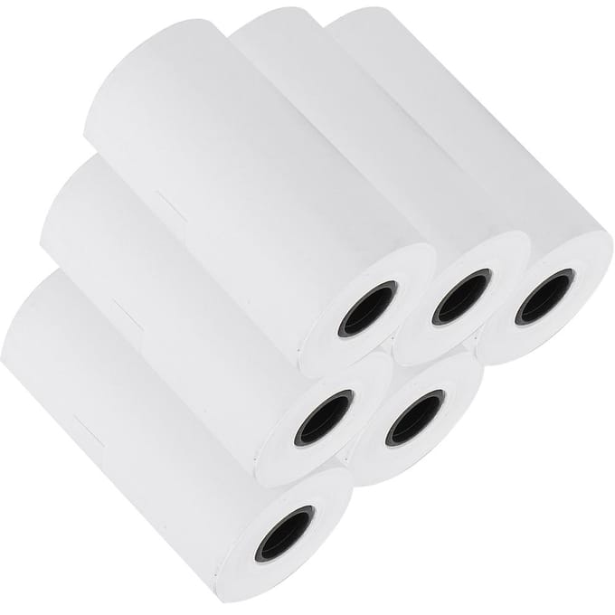 6 Rollen 57x30mm Thermisch Bonpapier Professioneel Printaccessoire voor Kleine Printer white
