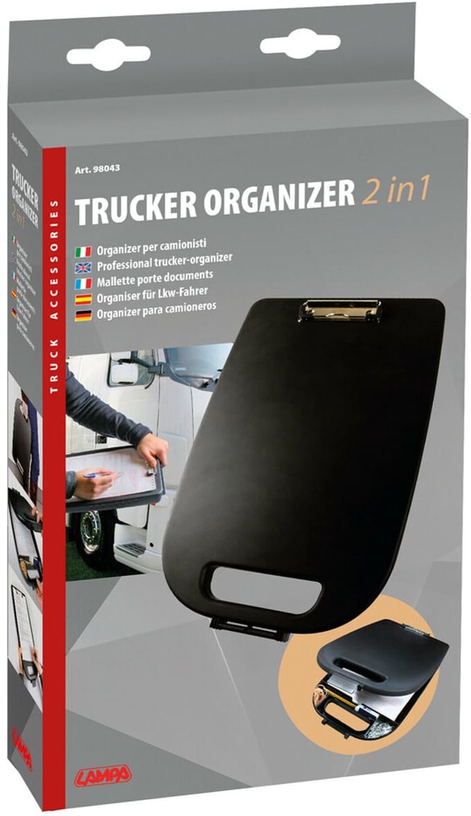 Trucker organizer 2 in 1 - Klembord | Opbergetui voor documenten, pen etc. | Met draaggreep