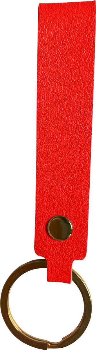 Sleutelhanger Met Sleutelring - Sleutelhanger Leer Dun Leer - Rood