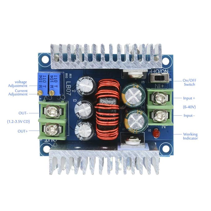 DC-DC Buck Converter 300W 20A Step Down Module Verstelbare spanning 6-40V tot 1,2-36V Volt Reducer 20A