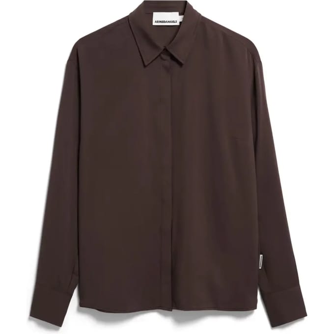 relaxed fit blouse met lange mouwen van pure viscose model 'LARISAANA'