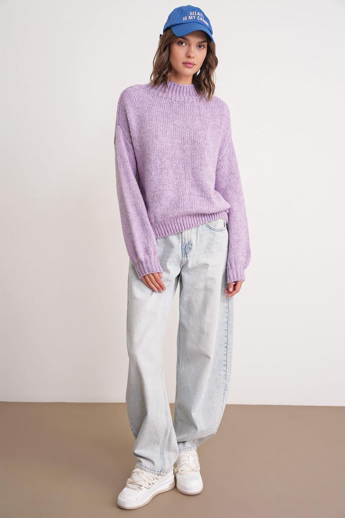 Relaxed Fit Crew Neck Dikke Gebreide Trui