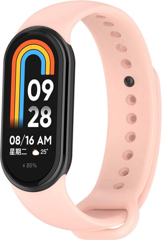 By Qubix - Siliconen bandje - Zalm roze - Geschikt voor Xiaomi Smart Band 8 / 9 / 10