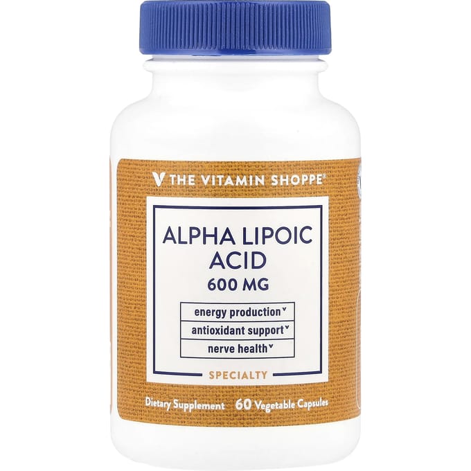 Alfa-liponzuur, 600 mg, 60 plantaardige capsules
