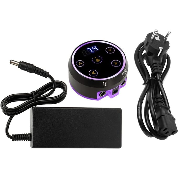 Régulateur de puissance pour machine à tatouer Affichage LED Transformateur de puissance pour tatouage Outils de beauté black