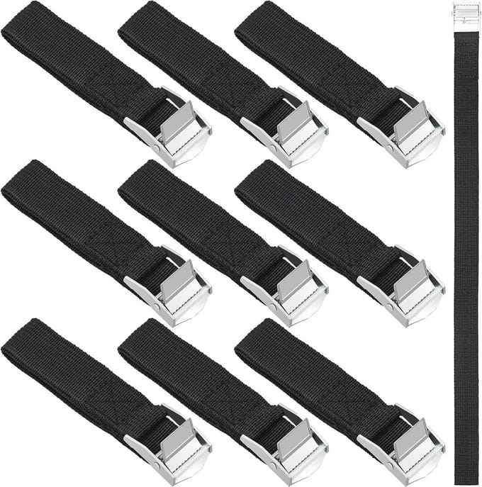 Spanbanden set van 10 stuks 2,5 x 40 cm voor fietsendrager en motorfiets