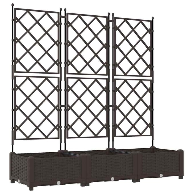 vidaXL - Plantenbak - 3 - st - Bruin - 120 - x - 40 - x - 125,5 - cm - PP